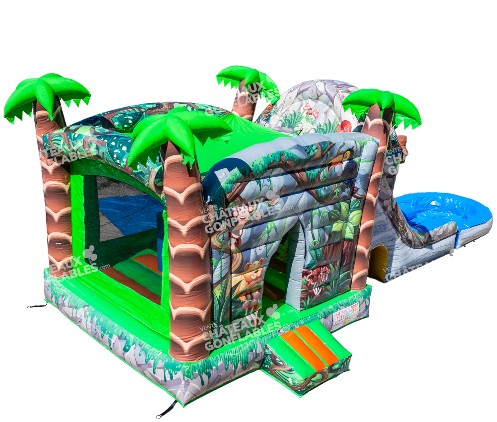 château gonflable livre de la jungle avec toboggan 5x3m-ML Locations